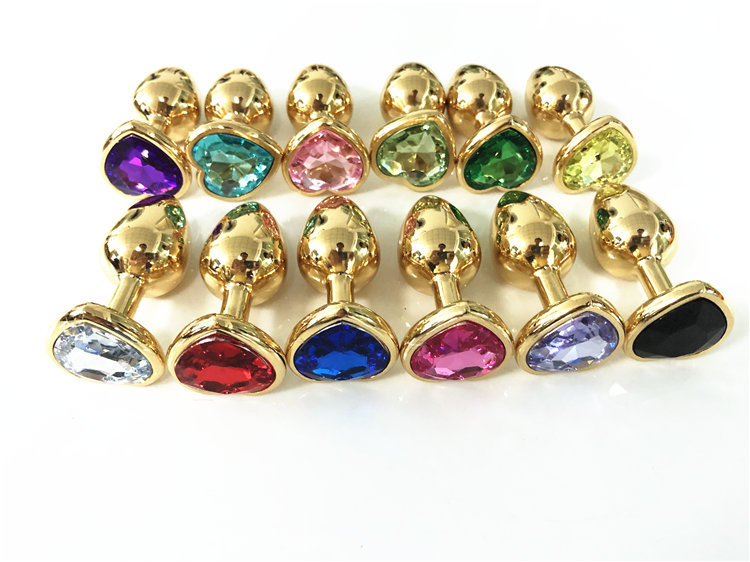 Gold heart shaped butt plug set