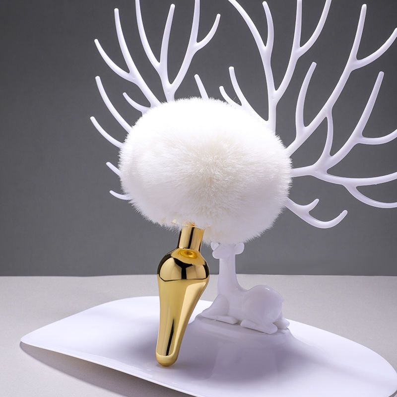 Stainless steel gold butt plug with bunny tail