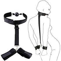 One piece restraint with gag ball