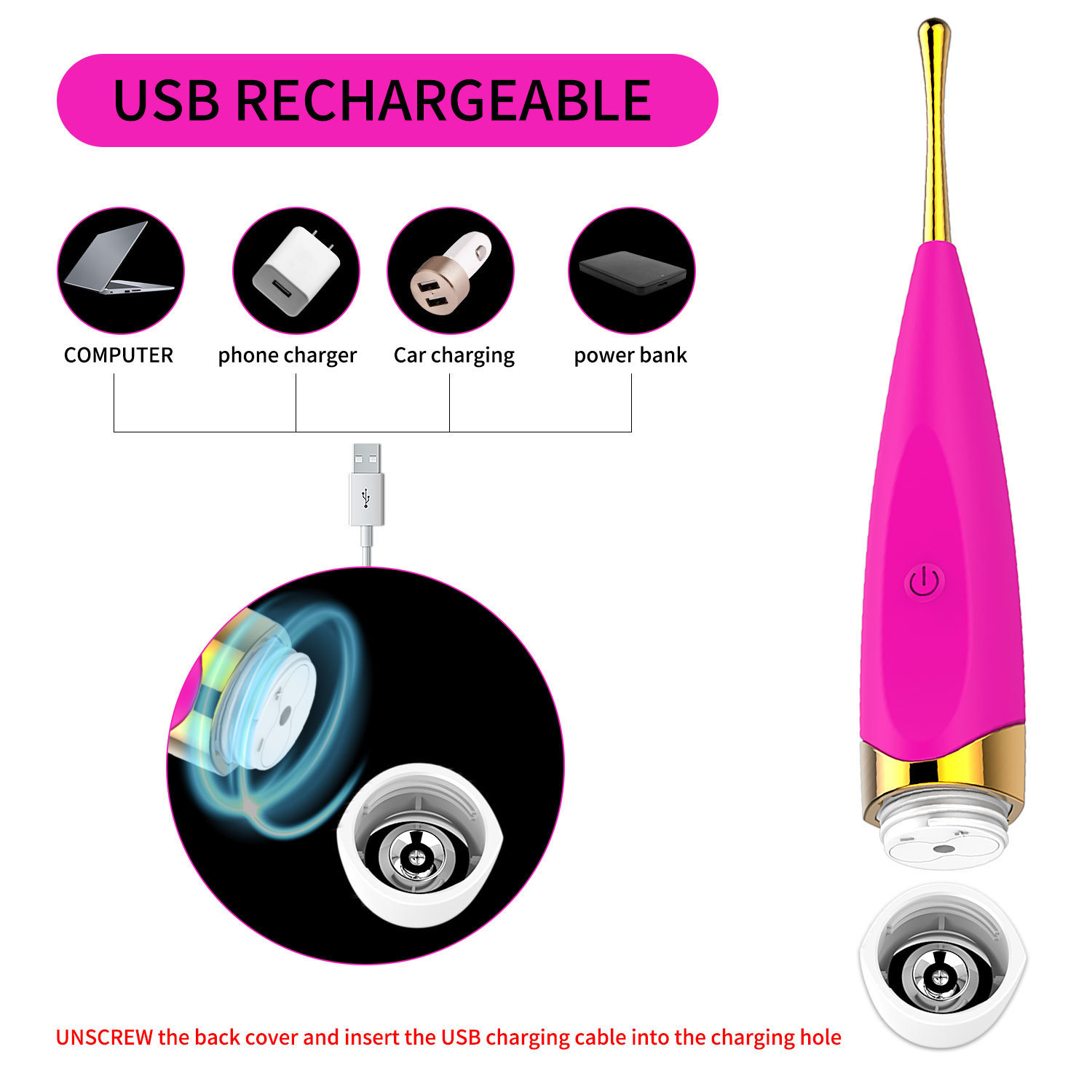 3in 1 high frequency vibrator with attachments