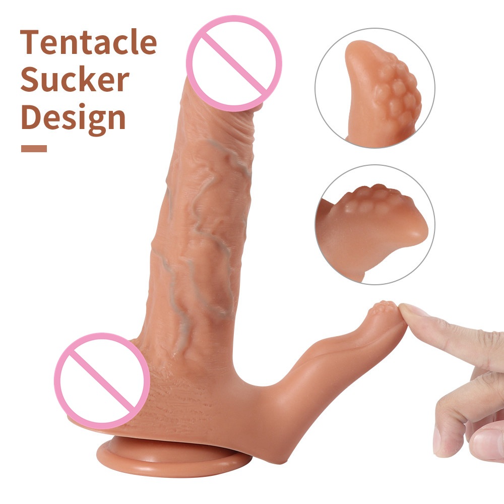 10 functions suction dildo with thumb stimulation