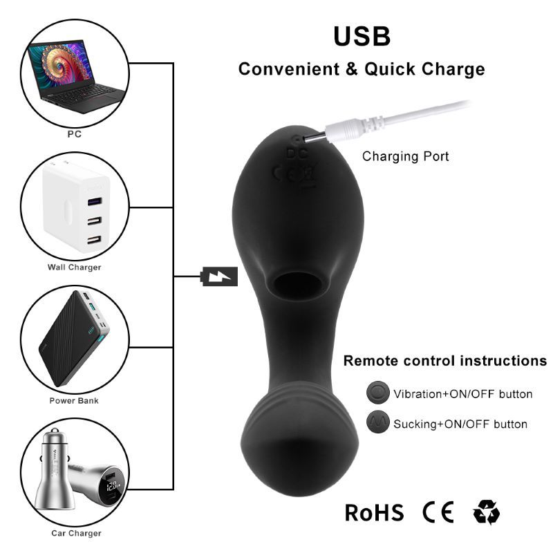 2in 1 sucking dildo vibrator